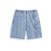 Men's Distressed Textured Denim Shorts